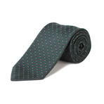 Brioni // Silk Pattern Tie // Navy + Green
