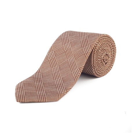 Ermenegildo Zegna // Silk Plaid Pattern Tie // Brown