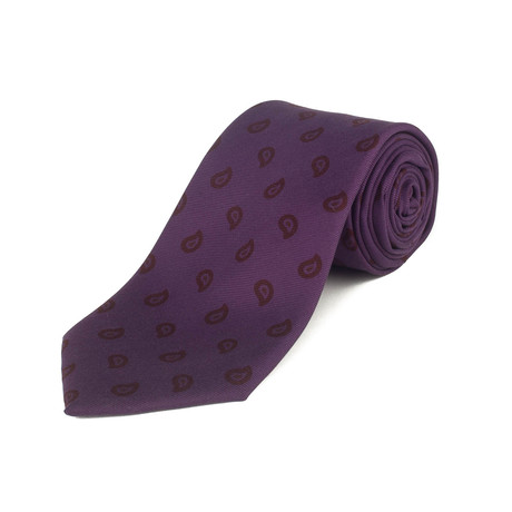 Silk Paisley Pattern Tie // Purple