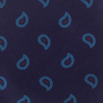 Silk Paisley Pattern Tie // Navy Blue