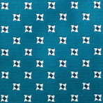Silk Geometric Pattern Tie V2 // Blue