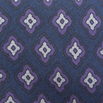 Ermenegildo Zegna // Silk Geometric Pattern Tie // Dark Blue + Purple