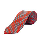 Silk Button Pattern Tie // Red