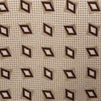 Ermenegildo Zegna // Silk Geometric Pattern Tie // Cream White