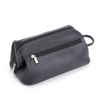 Pebbled Leather Toiletry Bag // Black