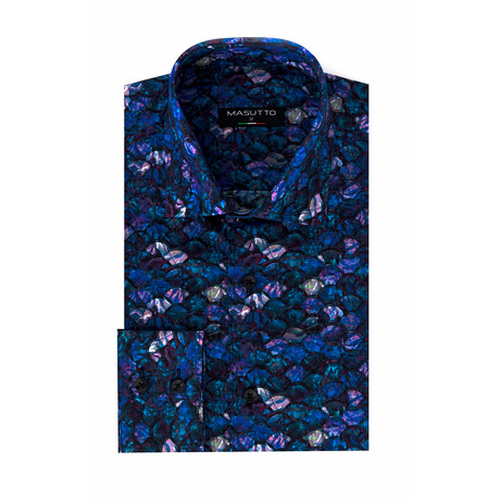 Daniel Dress Shirt // Navy + Purple (2XL)