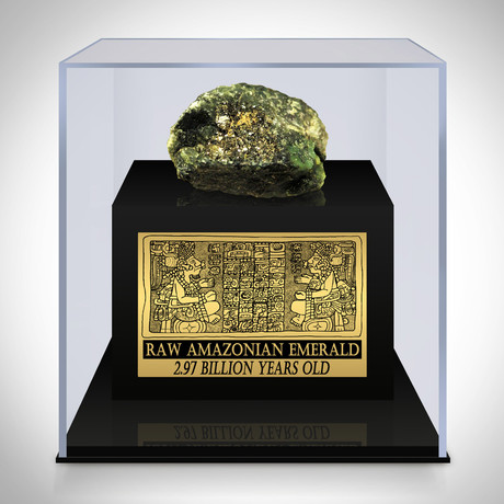 Amazonian Emerald Authentic 2.97 Billion Old Precious Raw Gemstone // Museum Display (Emerald Only)