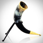 Viking Drinking Bull Horn // With Custom Stand