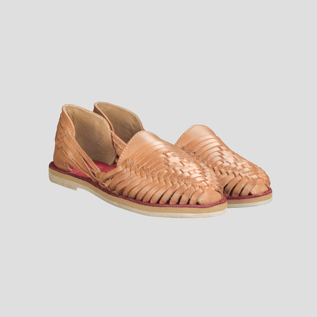 Sol Huarache Shoe // Tan + Red Insole (US Size 8)