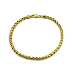 10K Yellow Gold Round Box Bracelet // 3.5mm // 8"