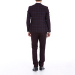 Waldo 3-Piece Slim-Fit Suit // Burgundy (Euro: 52)