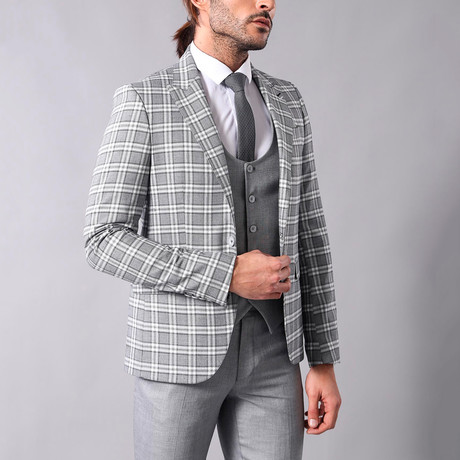 Reggie 3-Piece Slim-Fit Suit // Gray (Euro: 44)