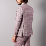 Leandro 3-Piece Slim Fit Suit // Burgundy (Euro: 48)