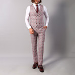 Leandro 3-Piece Slim Fit Suit // Burgundy (Euro: 46)
