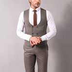 Alonso 3-Piece Slim-Fit Suit // Brown (Euro: 46)