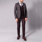 Wilfredo 3-Piece Slim-Fit Suit // Burgundy (Euro: 48)