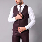 Wilfredo 3-Piece Slim-Fit Suit // Burgundy (Euro: 44)