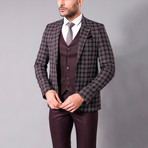 Wilfredo 3-Piece Slim-Fit Suit // Burgundy (Euro: 46)