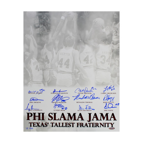 Houston Phi Slama Jama // Texas' Tallest Fraternity // Framed Autographed Photo