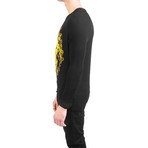 Cotton Blend Lion Sweater // Black + Yellow (S)