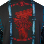 Baroque Medusa Cotton Sweatshirt // Black + Blue (Medium)
