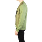 Lion Cotton Crewneck Sweatshirt // Olive Green (X-Small)