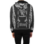 Baroque Medusa Cotton Zip-up Sweatshirt // Black (S)