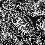 Baroque Paisley Wool Blend Crewneck Sweater // Black + White (Small)