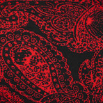 Baroque Paisley Wool Blend Crewneck Sweater // Black + Red (S)