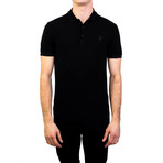 Cotton Pique Medusa Polo Shirt // Black (Medium)