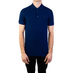 Cotton Pique Medusa Polo Shirt // Royal Blue (Medium)