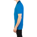 Cotton Pique Baroque Collar Polo Shirt // Aqua Blue (XL)