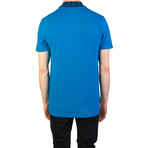 Cotton Pique Baroque Collar Polo Shirt // Aqua Blue (XL)