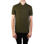 Cotton Pique Medusa Polo Shirt // Military Green (Medium)