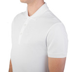 Cotton Pique Embroidered Medusa Polo Shirt // White (XL)