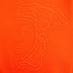 Cotton Pique Embroidered Medusa Polo Shirt // Orange (XL)