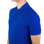 Cotton Pique Embroidered Medusa Polo Shirt // Royal Blue (XX-Large)