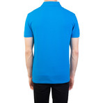 Cotton Pique Embroidered Medusa Polo Shirt // Aqua Blue (Large)