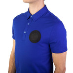 Pima Cotton Circular Medusa Polo Shirt // Royal Blue (Medium)