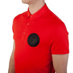 Pima Cotton Circular Medusa Polo Shirt // Red (Small)