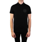 Pima Cotton Circular Medusa Polo Shirt // Black (L)