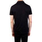 Pima Cotton Circular Medusa Polo Shirt // Black (XL)