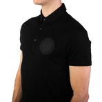 Pima Cotton Circular Medusa Polo Shirt // Black (M)
