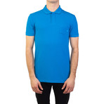 Cotton Pique Medusa Pocket Polo Shirt // Aqua Blue (M)