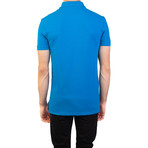 Cotton Pique Medusa Pocket Polo Shirt // Aqua Blue (S)