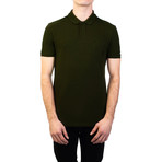 Cotton Pique Medusa Pocket Polo Shirt // Military Green (M)