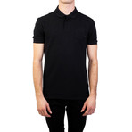 Cotton Pique Medusa Pocket Polo Shirt // Black (Medium)
