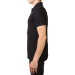 Medusa Logo Regular Fit Pique Polo Shirt // Black (S)