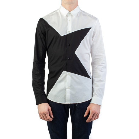 Half-Star Dress Shirt // Black + White (S)