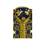 Silk Baroque Dress Shirt // Midnight Blue (IT: 36)